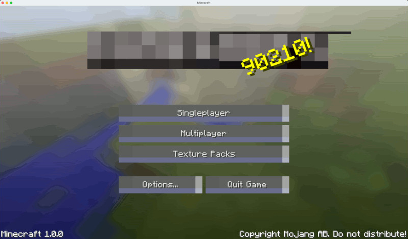 A low-resolution Minecraft window